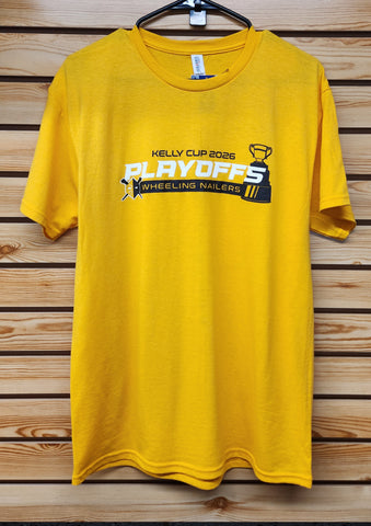 Wheeling Nailers 2026 Playoff Yellow T Shirt Round 3